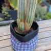 P-EDI012 - Cache pot/Panier multiusage - Purple Grid - 2