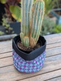 P-EDI012 - Cache pot/Panier multiusage - Purple Grid - 2