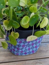 P-EDI012 - Cache pot/Panier multiusage - Purple Grid