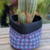 P-EDI012 - Cache pot/Panier multiusage - Purple Grid - 3