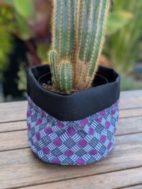 P-EDI012 - Cache pot/Panier multiusage - Purple Grid - 3