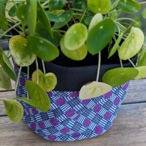 P-EDI012 - Cache pot/Panier multiusage - Purple Grid