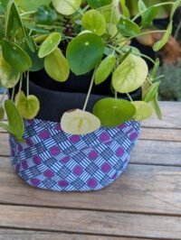 P-EDI012 - Cache pot/Panier multiusage - Purple Grid - 6